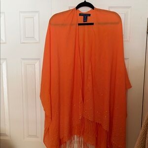 Adrienne Vittadini Orange Shawl with Rhinestones